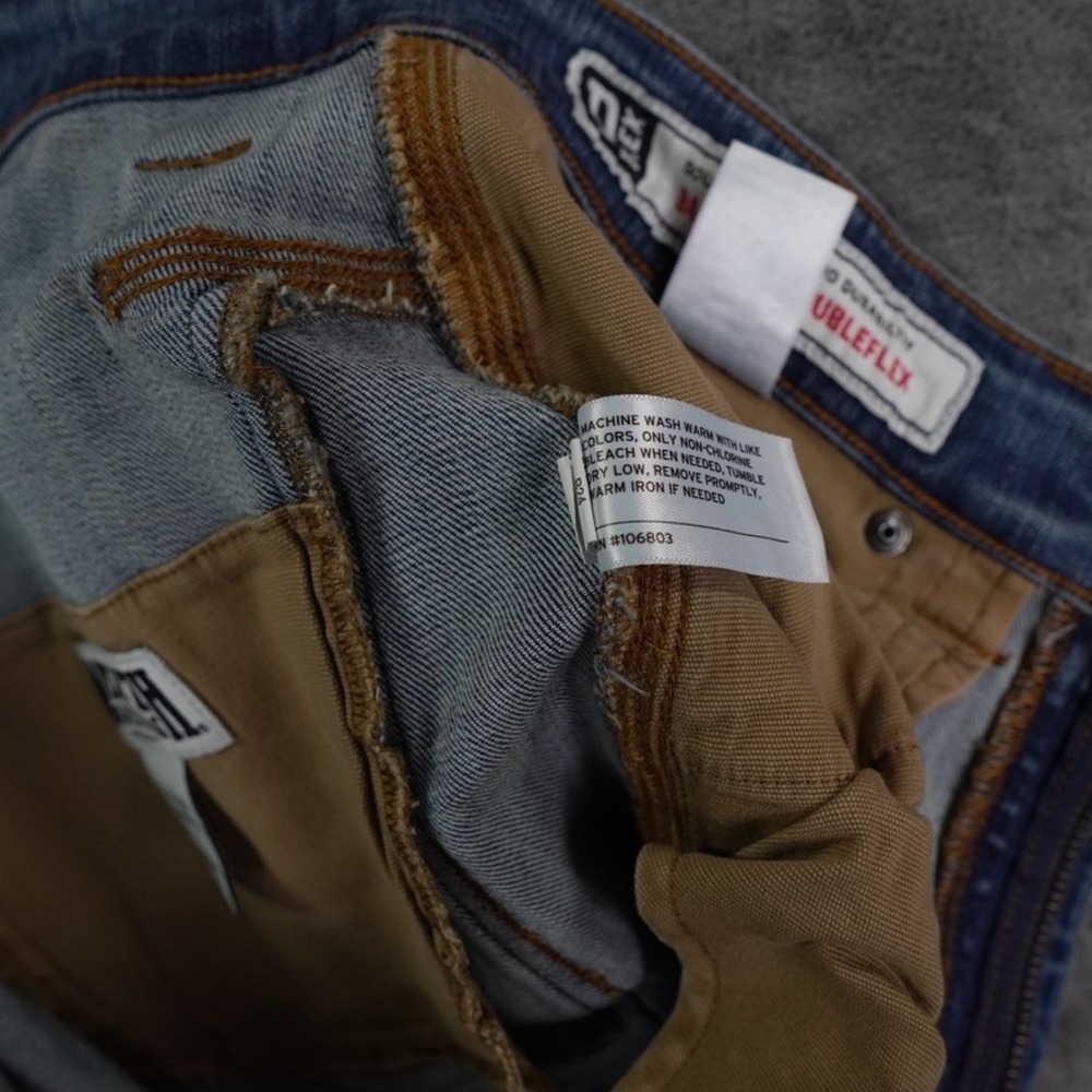 Duluth Trading Co Ballroom DoubleFlex Jeans Mens 32x34 Blue Carpenter Workwear - Picture 6 of 13